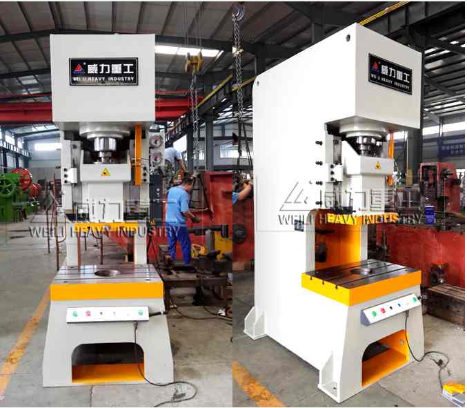 (圖為山東威力重工機床有限公司液壓沖孔機實拍生產車間)